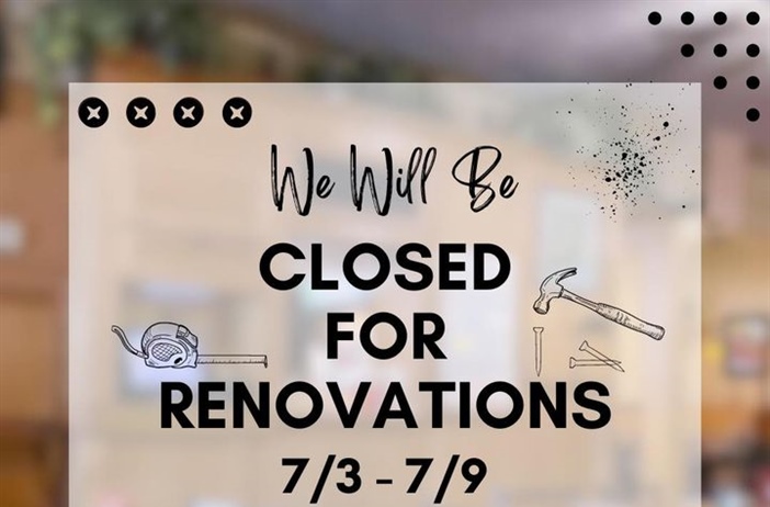 ⚒️ We’re doing a little remodeling next week! 🪚 We’ll still be OPEN on the 4th for the parade!! 🇺🇸 Stay tuned for updates on the progress. 
 
thefvi.com
585-388-0112