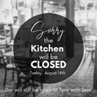 We’re giving our kitchen and wait staff a break today! Bar will be open at 3pm with Jess!! 🍻