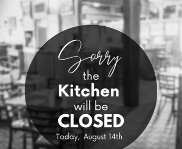 We’re giving our kitchen and wait staff a break today! Bar will be open at 3pm with Jess!! 🍻