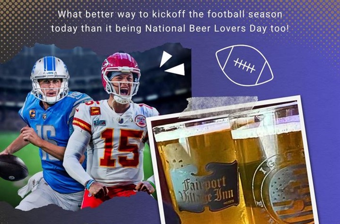 🏈Are you ready for some football??🏈
We’ll be kicking off the start of the season at 7pm tonight with:

🍻$15 buckets of beer and
🍗$10 Wings (Dine-in only)

Let’s gooooo!!!