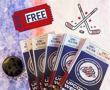 🎟️ FREE JR Amerks Tickets 🏒
First come First serve!
See the bartender to grab yours while we still have them!

Thanks to Shawn Odonnell Kyle’s Slap Shot Challenge for the tickets!!