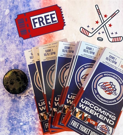 🎟️ FREE JR Amerks Tickets 🏒
First come First serve!
See the bartender to grab yours while we still have them!

Thanks to Shawn Odonnell Kyle’s Slap Shot Challenge for the tickets!!