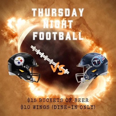 Here we go Steelers!! 💛🖤  Thursday Night Football, Beer and Wings sounds like a good night. 🍻 

thefvi.com
585-388-0112