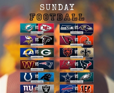 🏈 Sunny Sunday Funday!! Come on down and get your games on with us!! We will have the Giants game on for the 4 o’clock game. Plus of course the Bills for the late game! Let’s goooo!! 🍻