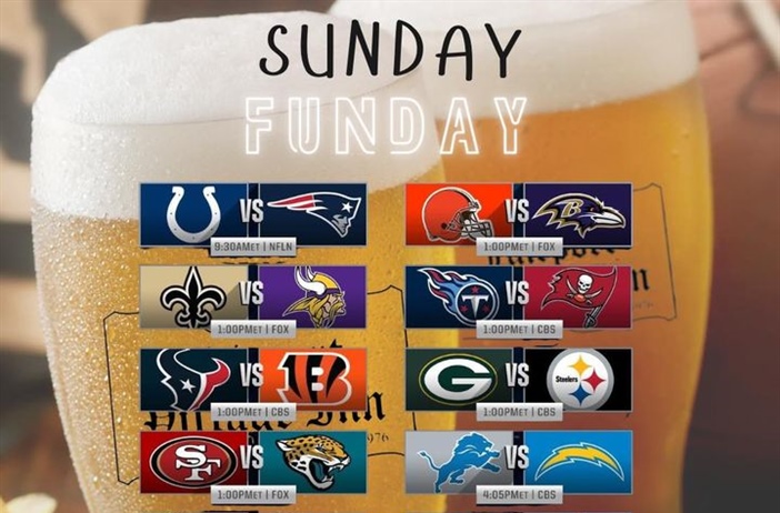 It’s that time again SUNDAY FUNDAY!
🏈 Steelers 1 o’clock game on the big screen 🖤💛 Let’s gooooo!! 🍻🍗