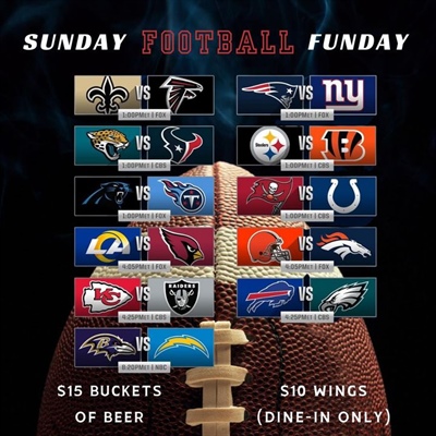 🎶 I wish it was Sunday woah woah, ‘cause that’s my fun day woah woah 🎶 Oh wait it is…SUNDAY FUNDAY!!

1 o’clock Steelers game
4:25pm Bills game 
Perfect games right in the sweet spot of the day! 

Let’s gooooooo!!! 

thefvi.com
585-388-0112