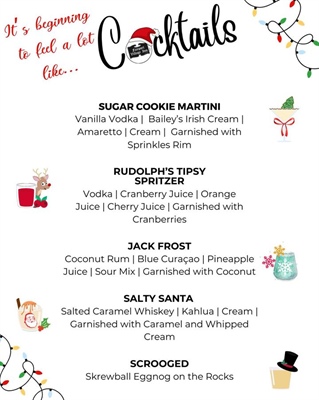 🎄Our Holiday Cocktail menu is out! 🎅🏻Cheers my deers 🥂