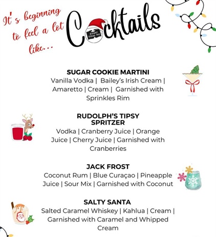 🎄Our Holiday Cocktail menu is out! 🎅🏻Cheers my deers 🥂