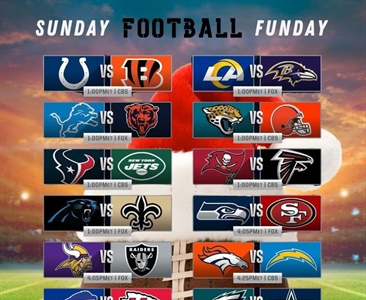 🎶 Village sidewalks, busy parking lots

dressed in your favorite team

in the air there’s a feeling of winning. 

Glasses clinking, people drinking

meeting shot after shot

and on every television you’ll hear.

Whistle blows, whistle blows

It’s Football time at the Village Inn.

Eating wings, Kenny screams (let’s gooo!),

Soon it will be Super Bowl Day. 🎶