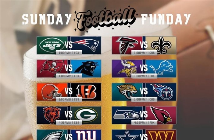 🏈 It’s the last Sunday Football Funday of regular season! 🏈

Division titles are at stake and the final playoff spots are up for grabs. 

“May the odds be ever in your favor”
~Hunger Games