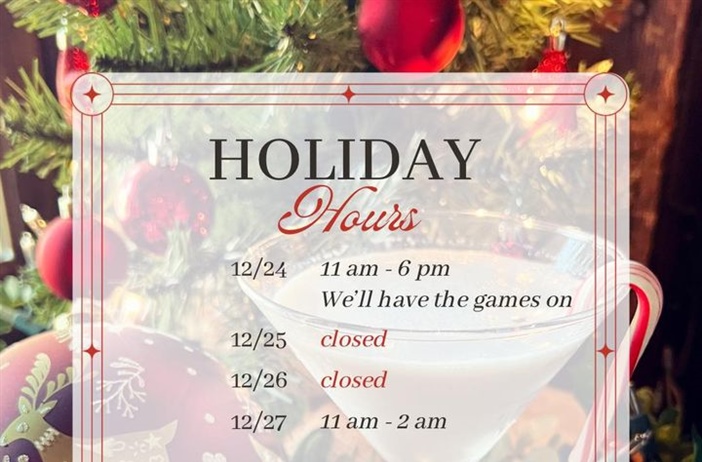 Reminder of our hours for Christmas. We are open tomorrow for all the football and holiday cheer!🍻

#thefairportvillageinn #eatlocal #supportlocalbusiness #smallbiz #smallbusinessowner #fairportny #smallbusiness #fvi #fairport #fairportvillageinn #FVI #BillsMafia #thefvi #supportlocal #supportsmallbusiness #BuffaloBills #buffalobills #Fairport #FairportNY #SupportSmallBusiness