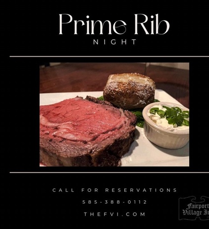 Every Thursday and Saturday it’s 
Ｐｒｉｍｅ　Ｒｉｂ　Ｎｉｇｈｔ. 
We have 3 sizes for you to choose from. 
_________________________________

Make your dinner reservations for tonight 585-388-0112

thefvi.com