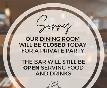 Sorry for any inconvenience. Bar will be open at 3pm today!