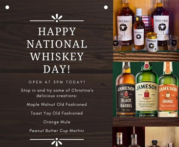 🥃 Happy National Whiskey Day! 🥃
Come see Christina starting at 3pm for some delicious whiskey cocktails! 

#nationalwhiskeyday #fvi #thefvi #thefairportvillageinn #eatlocal #supportlocalbusiness #smallbusinessowner #fairportny #fairportvillageinn #FVI