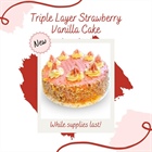 🎂 Introducing Our Triple Layer Strawberry Vanilla Cake!