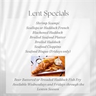 Lent Season at Fairport Village Inn!