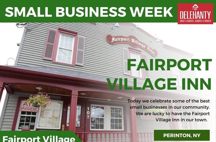 Another local business on our Small Business of the Week is the Fairport Village Inn  

A local, family-owned restaurant that wants you to feel right at home. With everything made from scratch, from the sauces and soups to the seafood and meat dishes. The Fairport Village Inn has a friendly camaraderie from the staff to the locals and is always cheering and supporting on its home teams.

Thank you, Fairport Village Inn, for choosing our town of Perinton to do business in.
