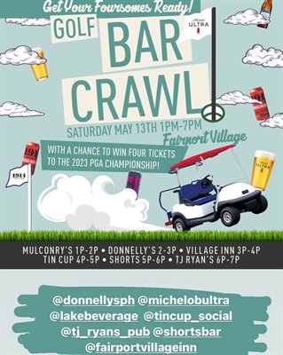 ⛳️🏌🏻‍♀️🏌🏻‍♂️ Bar Crawl this coming Saturday. Get your tickets in the link below 👇🏻

https://www.eventbrite.com/e/622513884787