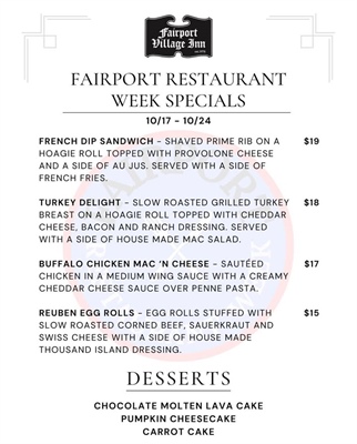 🍴 Fairport Restaurant Week starts today!!