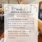 🍴 Introducing Chef Joe’s Weekly Dinner Features!