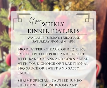 🍽️ 🎄Chef Joe’s Christmas Week Features 🎄 🍽️