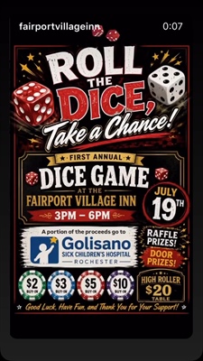 Tomorrow come on out and have some fun while raising money for the Golisano Children’s Hospital!