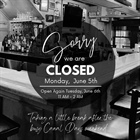 ‼️Heads up for Monday‼️

We’re OPEN TODAY, Noon - Midnight
Stop by before, during, or after Canal Days! 🍻