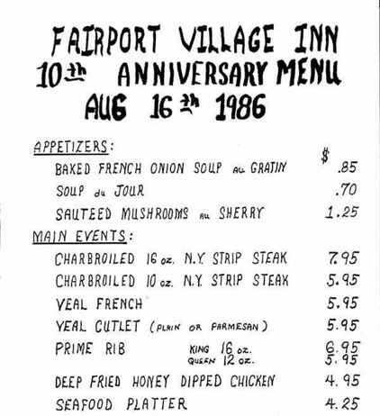 Take a look at these prices from our 10th Anniversary menu