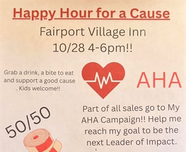 This Wednesday we are hosting a fundraiser for Erica Brongo Laszek and the American Heart Association Leaders of Impact